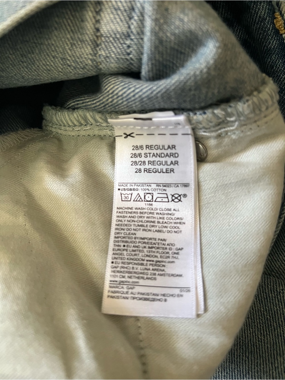 NWT GAP Barrel Low Rise Jeans Women’s 28/6 Regular Light Wash 100% Cotton Denim - Picture 5 of 6